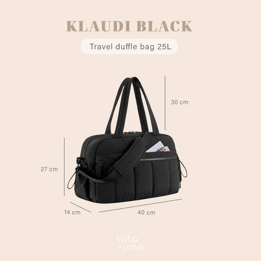 KLAUDI - Travel Duffle Bag 25L Water Resistant Multifunction