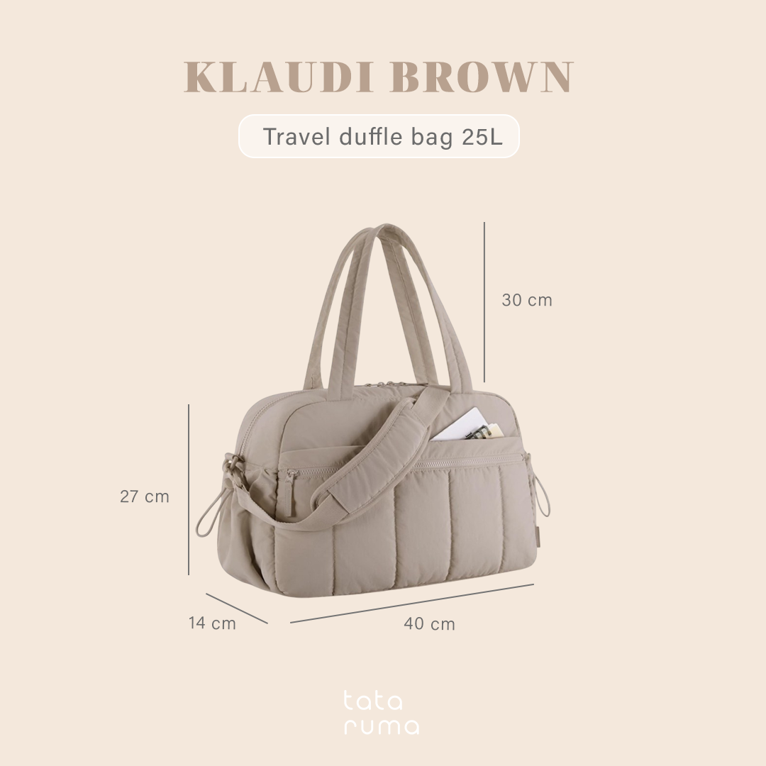 KLAUDI - Travel Duffle Bag 25L Water Resistant Multifunction