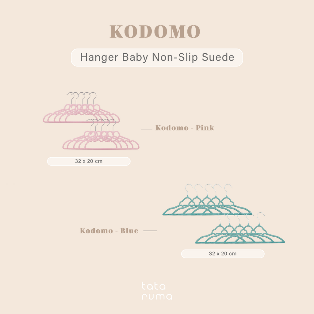 KODOMO - Velvet Kids Hanger Gantungan Baju Anak Suede Non-slip