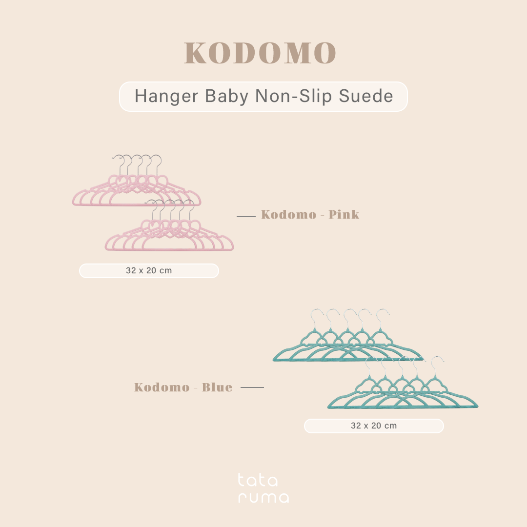 KODOMO - Velvet Kids Hanger Gantungan Baju Anak Suede Non-slip