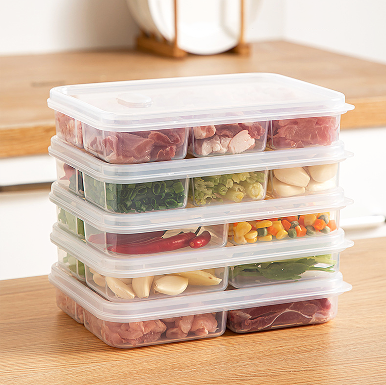 KOOJA - Food Prep Organizer Container Penyimpanan Makanan Daging Bumbu Dapur Dalam Kulkas Bersekat