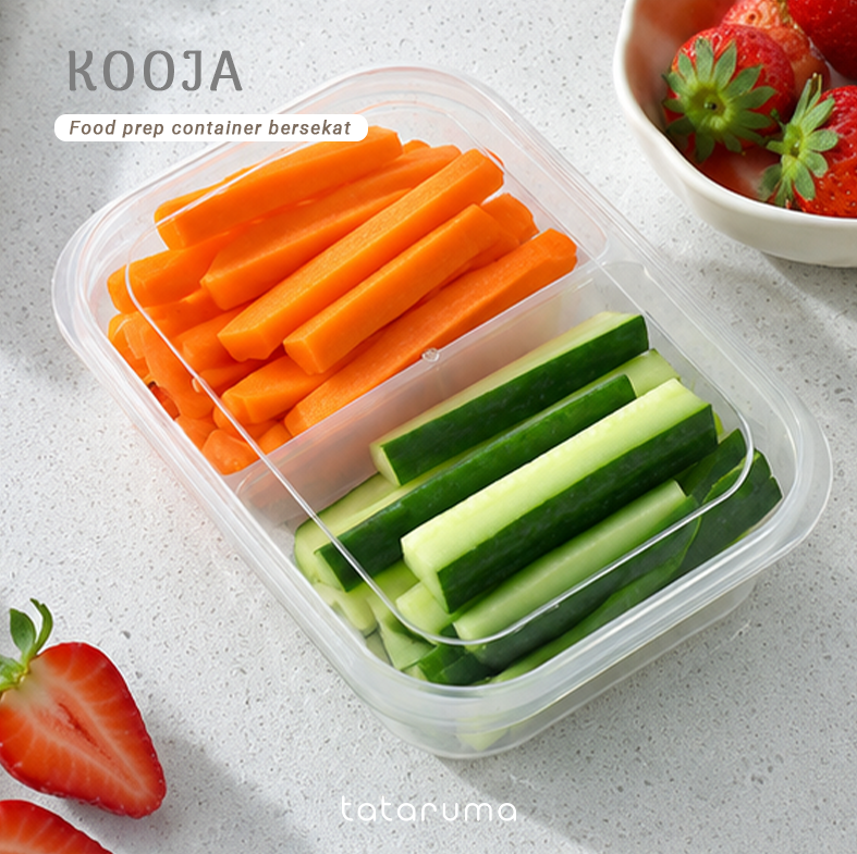 KOOJA - Food Prep Organizer Container Penyimpanan Makanan Daging Bumbu Dapur Dalam Kulkas Bersekat