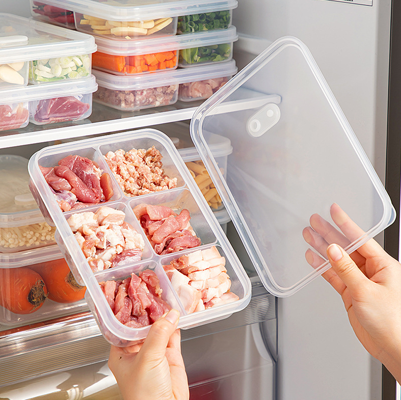 KOOJA - Food Prep Organizer Container Penyimpanan Makanan Daging Bumbu Dapur Dalam Kulkas Bersekat