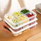 KOOJA - Food Prep Organizer Container Penyimpanan Makanan Daging Bumbu Dapur Dalam Kulkas Bersekat