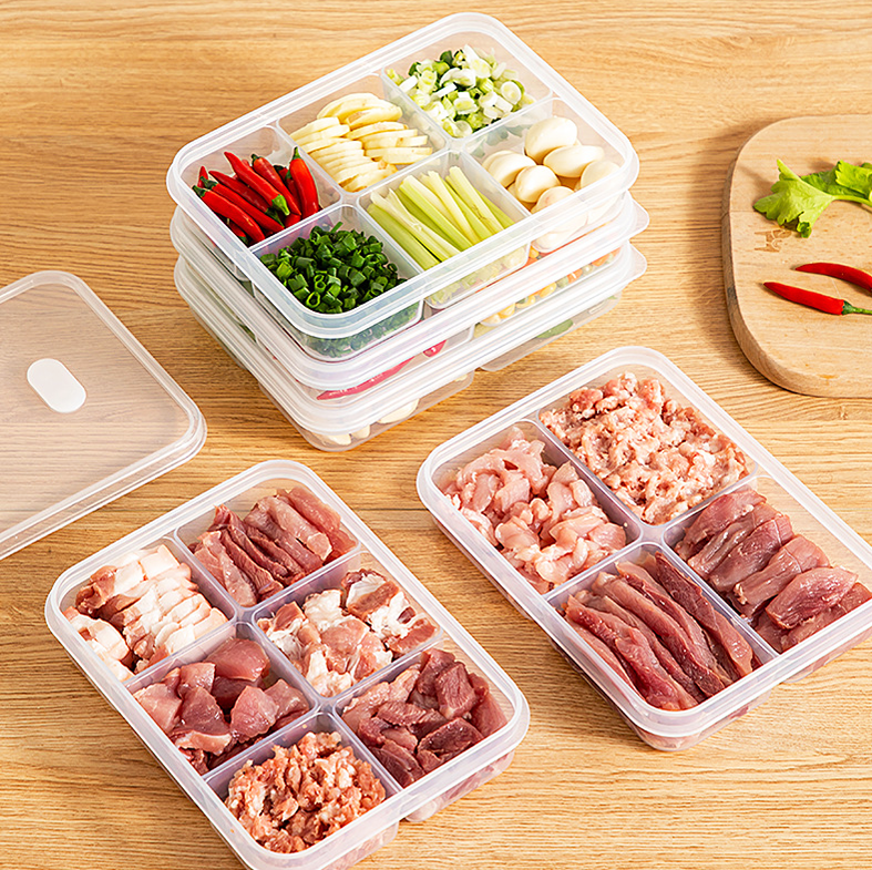 KOOJA - Food Prep Organizer Container Penyimpanan Makanan Daging Bumbu Dapur Dalam Kulkas Bersekat