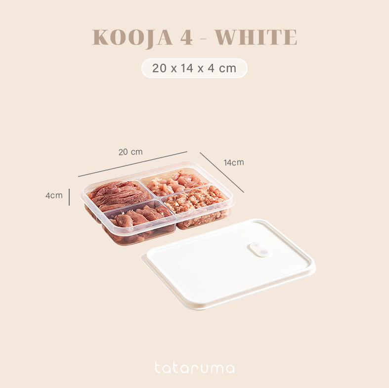 KOOJA - Food Prep Organizer Container Penyimpanan Makanan Daging Bumbu Dapur Dalam Kulkas Bersekat