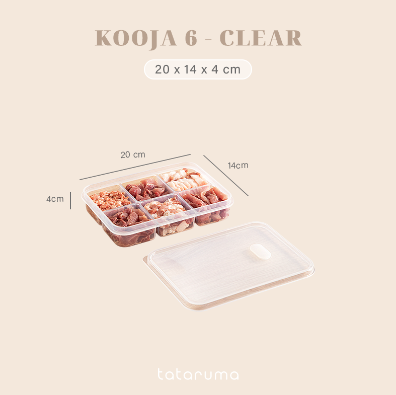 KOOJA - Food Prep Organizer Container Penyimpanan Makanan Daging Bumbu Dapur Dalam Kulkas Bersekat