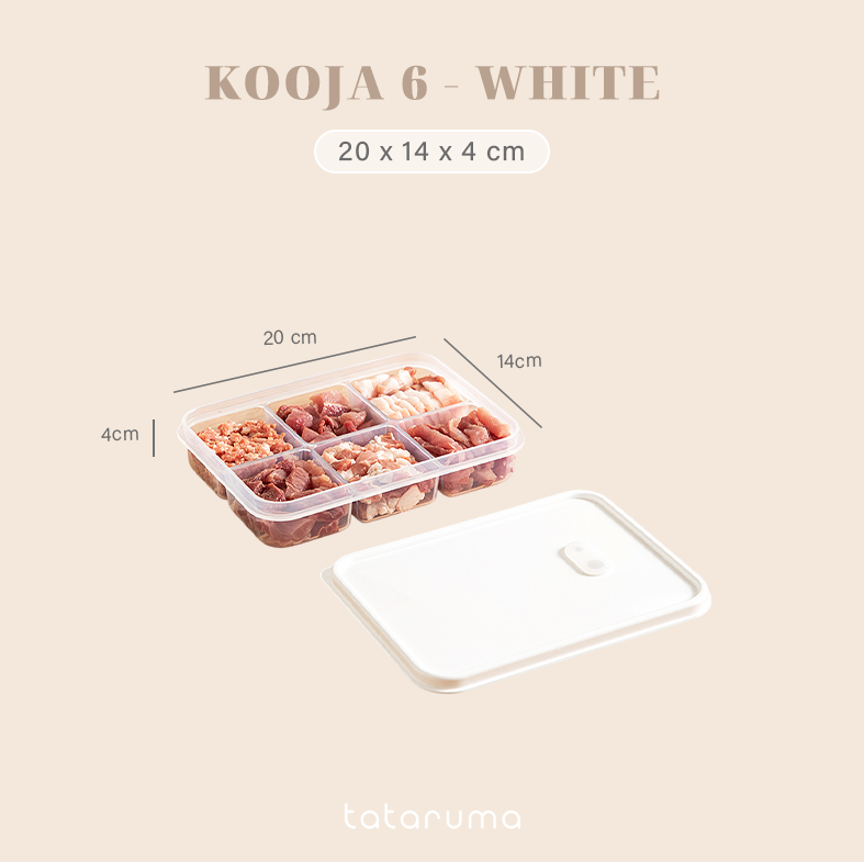 KOOJA - Food Prep Organizer Container Penyimpanan Makanan Daging Bumbu Dapur Dalam Kulkas Bersekat