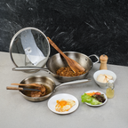 KOOK TEXTURA Fry Pan 20cm Tri-ply Fully Clad Textured Stainless Steel 18/10 Zero Coating SUS 304 Interior 403 Exterior Non-toxic PFOA PTFE Free Grafir Nama Engrave Gift Housewarming Wedding Birthday Hampers