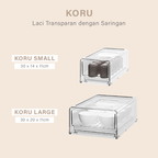 KORU - Kontainer Laci Penyimpanan Makanan Kulkas With Drainer