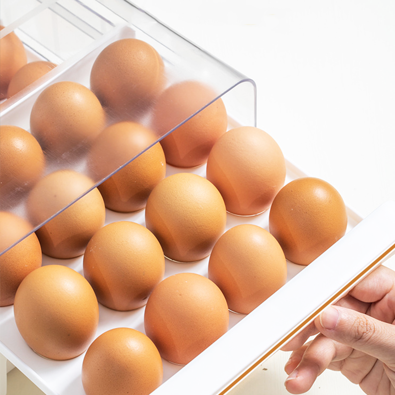 KORUMI - Laci Kotak Food Storage 2 Tingkat Dengan Saringan atau Tempat Telur