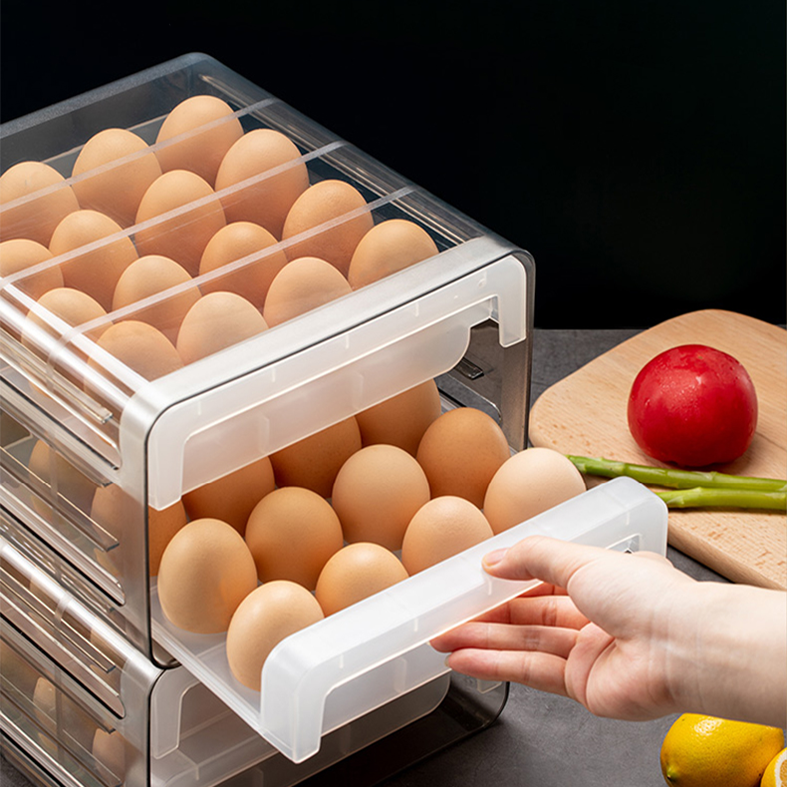 KORUMI - Laci Kotak Food Storage 2 Tingkat Dengan Saringan atau Tempat Telur