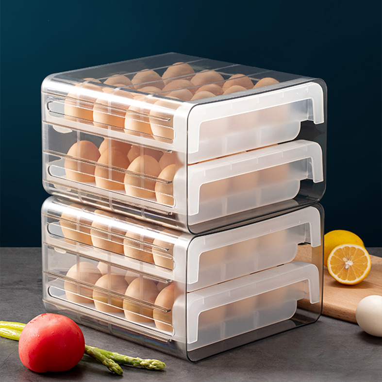 KORUMI - Laci Kotak Food Storage 2 Tingkat Dengan Saringan atau Tempat Telur