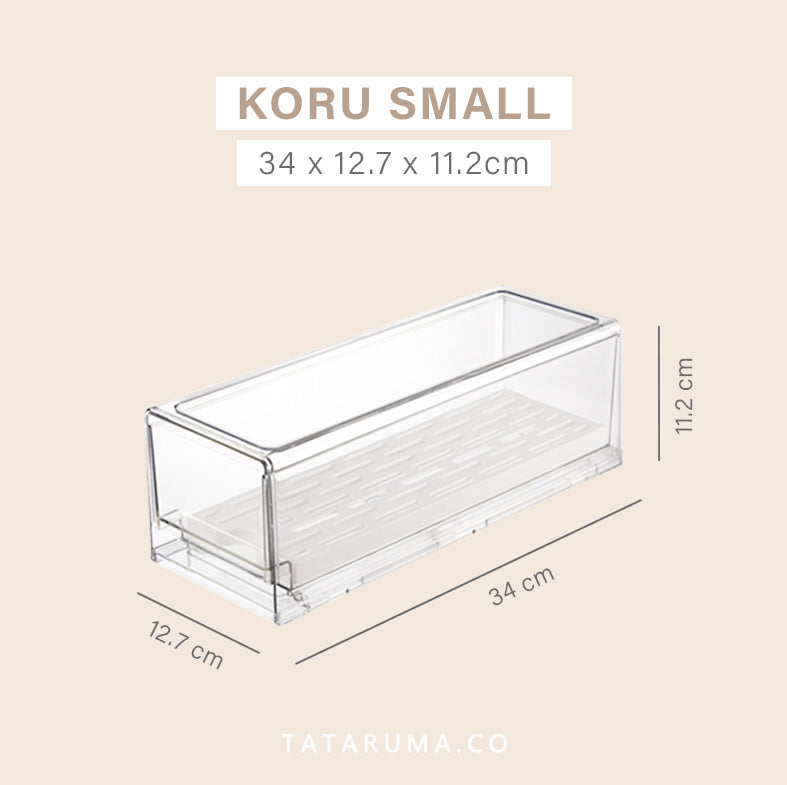 KORU - Kontainer Laci Penyimpanan Makanan Kulkas With Drainer