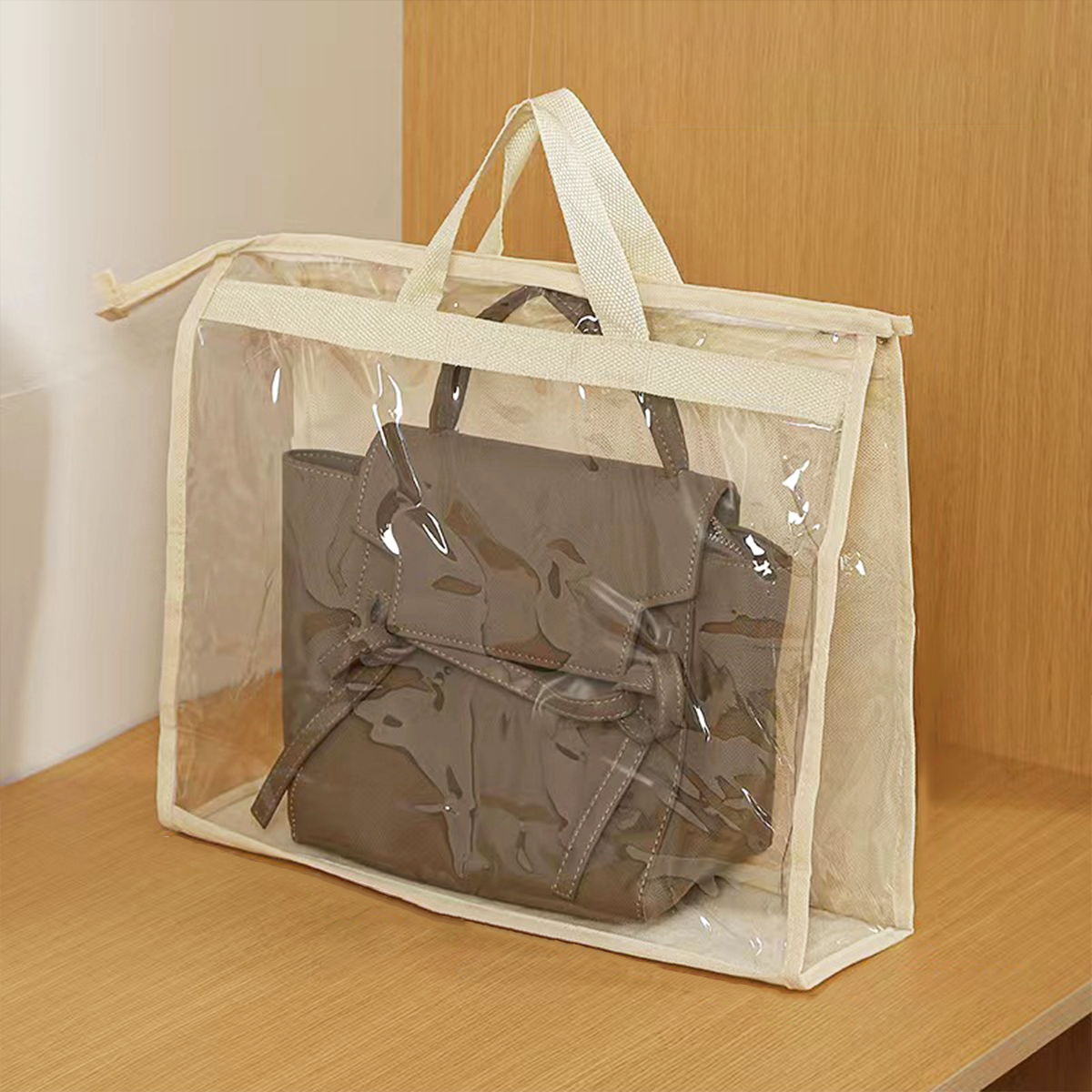 KOSHU - Organizer Tas Transparan Kantong PVS Anti Debu Lembab Waterproof