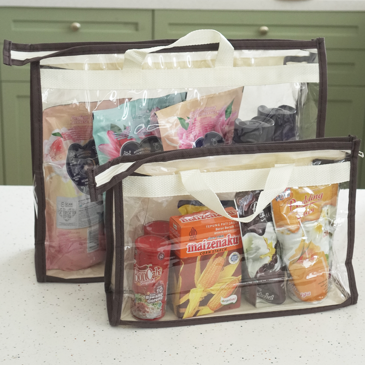 KOSHU - Organizer Tas Transparan Kantong PVS Anti Debu Lembab Waterproof