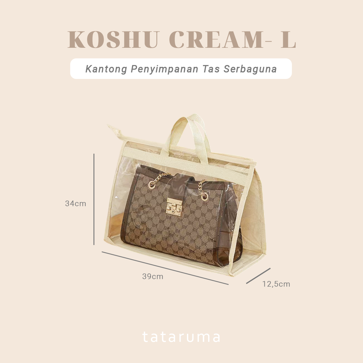 KOSHU - Organizer Tas Transparan Kantong PVS Anti Debu Lembab Waterproof