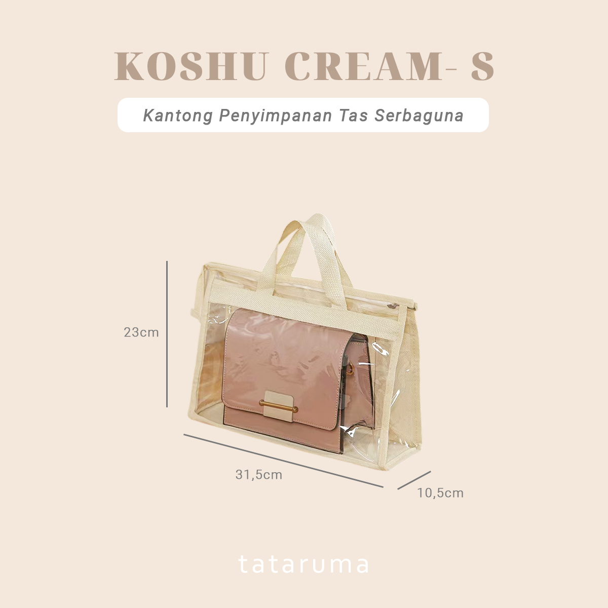 KOSHU - Organizer Tas Transparan Kantong PVS Anti Debu Lembab Waterproof