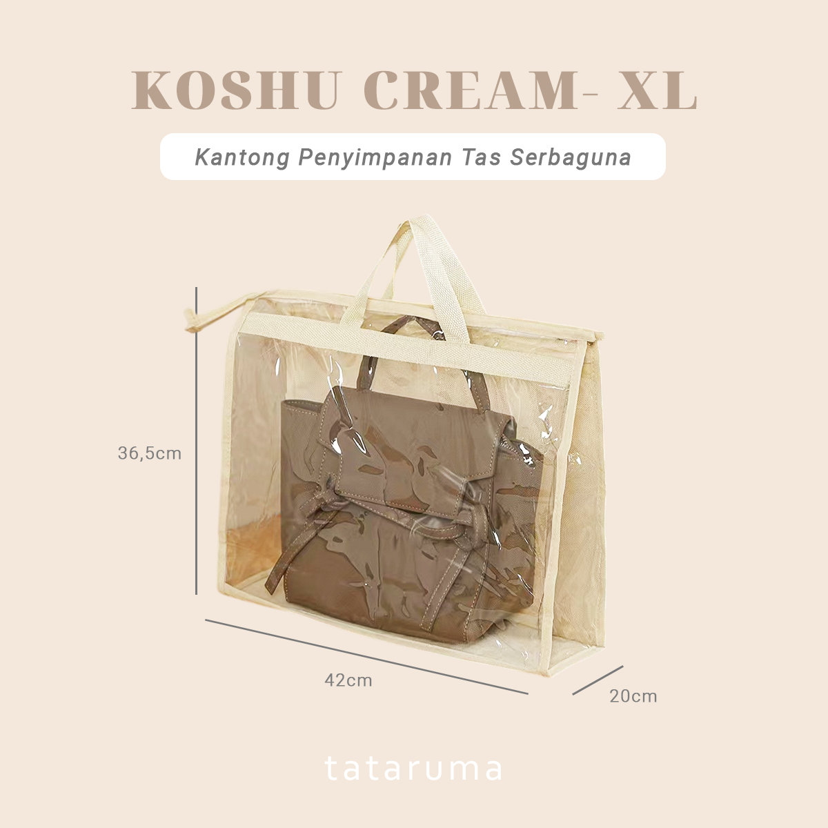 KOSHU - Organizer Tas Transparan Kantong PVS Anti Debu Lembab Waterproof