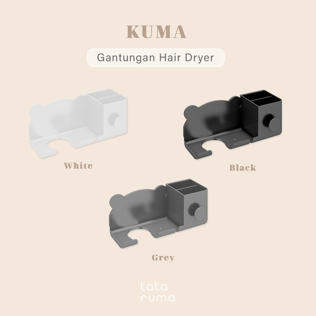 KUMA - Gantungan Hairdryer Cantolan Holder Hook Rak Tempat Pengering Rambut