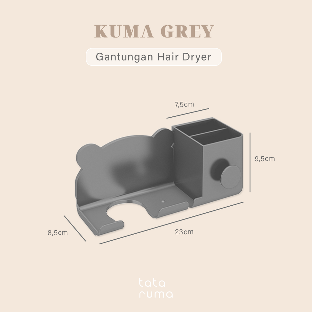 KUMA - Gantungan Hairdryer Cantolan Holder Hook Rak Tempat Pengering Rambut