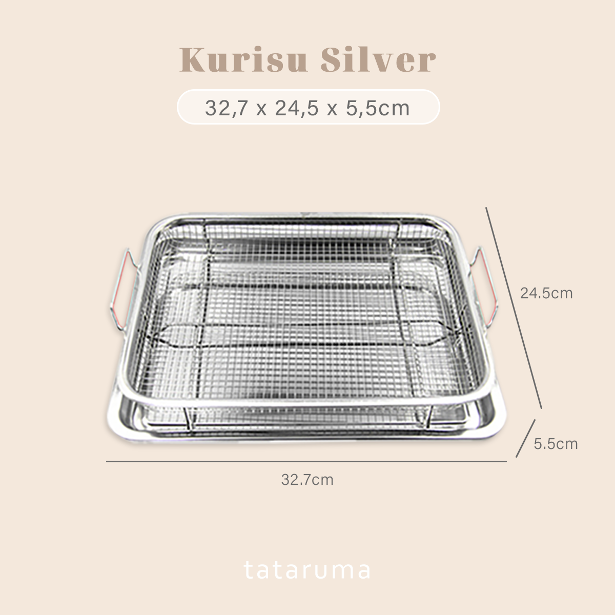 KURISU- Wadah Peniris Minyak Gorengan Crisper Tray Stainless