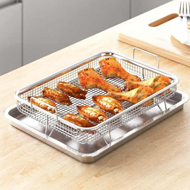 KURISU- Wadah Peniris Minyak Gorengan Crisper Tray Stainless