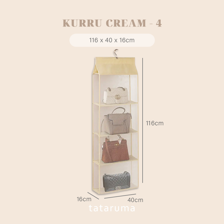 KURRU - Organizer Gantung Penyimpanan Tas Multi Lapis Tiga Dimensi 3D
