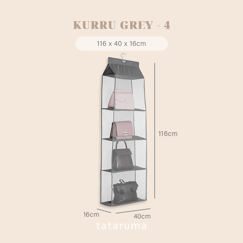 KURRU - Organizer Gantung Penyimpanan Tas Multi Lapis Tiga Dimensi 3D