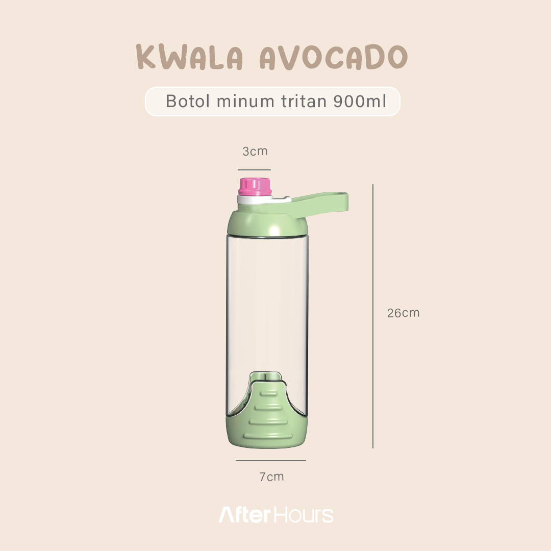 KWALA - Botol Minum Tritan 900ml BPA Free Water Bottle