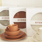 KYOKAI SET 4 IN 1 - Set Piring Mangkuk Gelas Soup Keramik Dishwasher Microwave Safe Premium