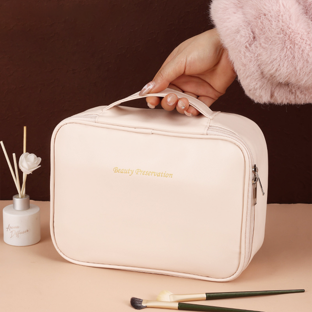 KYUBU - Pouch Tas Makeup Bersekat Tempat Kosmetik Toiletries Lightweight Travel Organizer Storage Cosmetic Bag