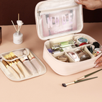 KYUBU - Pouch Tas Makeup Bersekat Tempat Kosmetik Toiletries Lightweight Travel Organizer Storage Cosmetic Bag