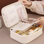 KYUBU - Pouch Tas Makeup Bersekat Tempat Kosmetik Toiletries Lightweight Travel Organizer Storage Cosmetic Bag