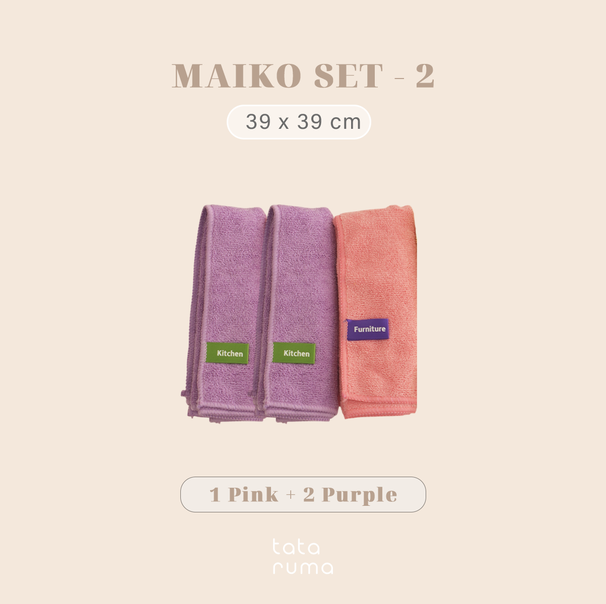 MAIKO Bundling 3pcs - Lap Kain Microfiber Serbaguna Daya Serap Tinggi 360gsm