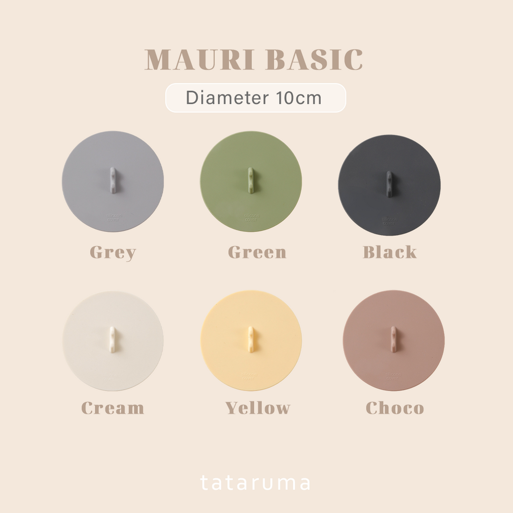 MAURI BASIC - Tutup Gelas/Cangkir Silikon Food Grade 3D dengan Tempat Sendok