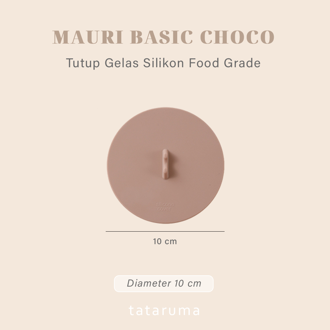 MAURI BASIC - Tutup Gelas/Cangkir Silikon Food Grade 3D dengan Tempat Sendok
