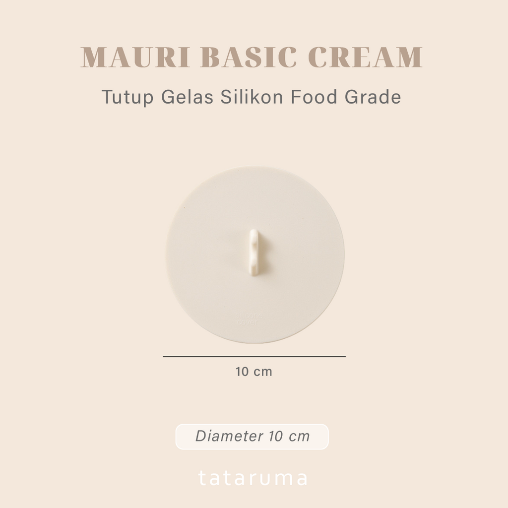 MAURI BASIC - Tutup Gelas/Cangkir Silikon Food Grade 3D dengan Tempat Sendok
