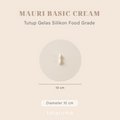 MAURI BASIC - Tutup Gelas/Cangkir Silikon Food Grade 3D dengan Tempat Sendok