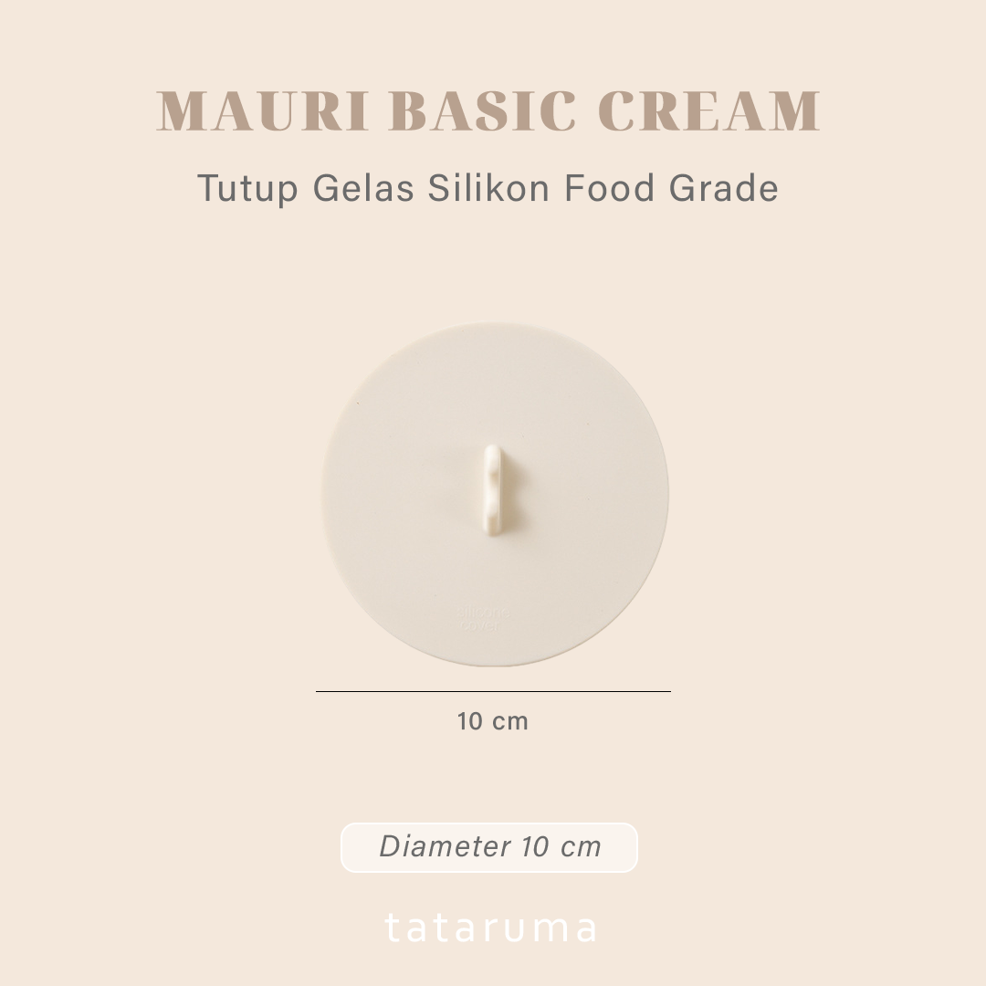 MAURI BASIC - Tutup Gelas/Cangkir Silikon Food Grade 3D dengan Tempat Sendok