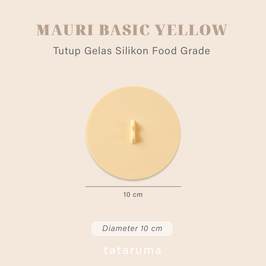 MAURI BASIC - Tutup Gelas/Cangkir Silikon Food Grade 3D dengan Tempat Sendok
