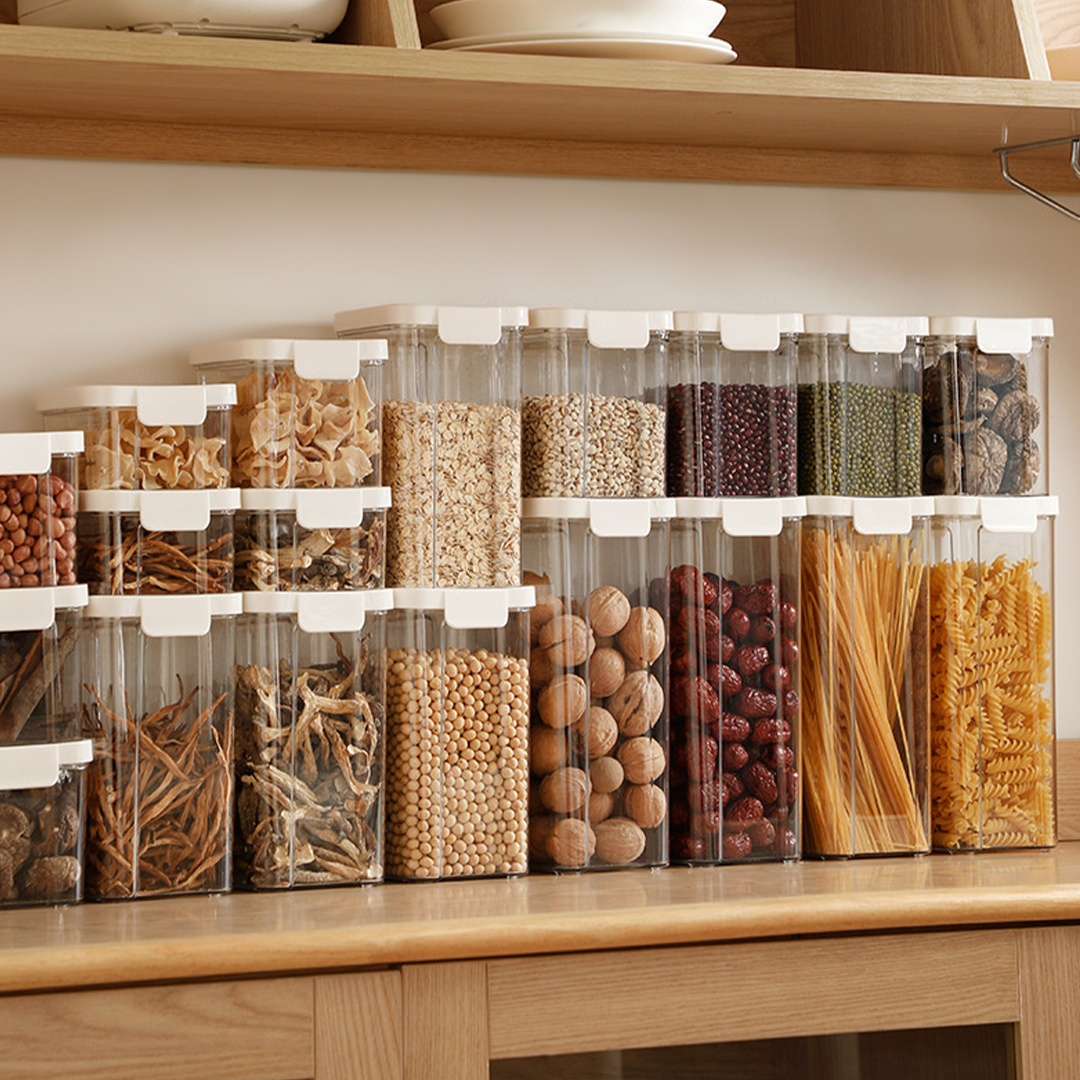 MIKA - Toples Transparan / Clear Storage Jar Clip Stackable Minimalis
