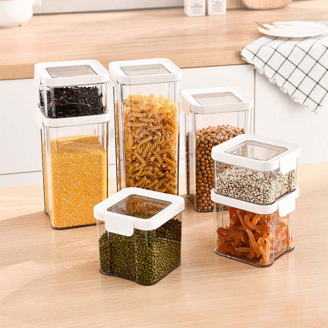 MIKA - Toples Transparan / Clear Storage Jar Clip Stackable Minimalis