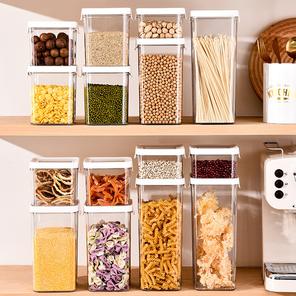 MIKA - Toples Transparan / Clear Storage Jar Clip Stackable Minimalis