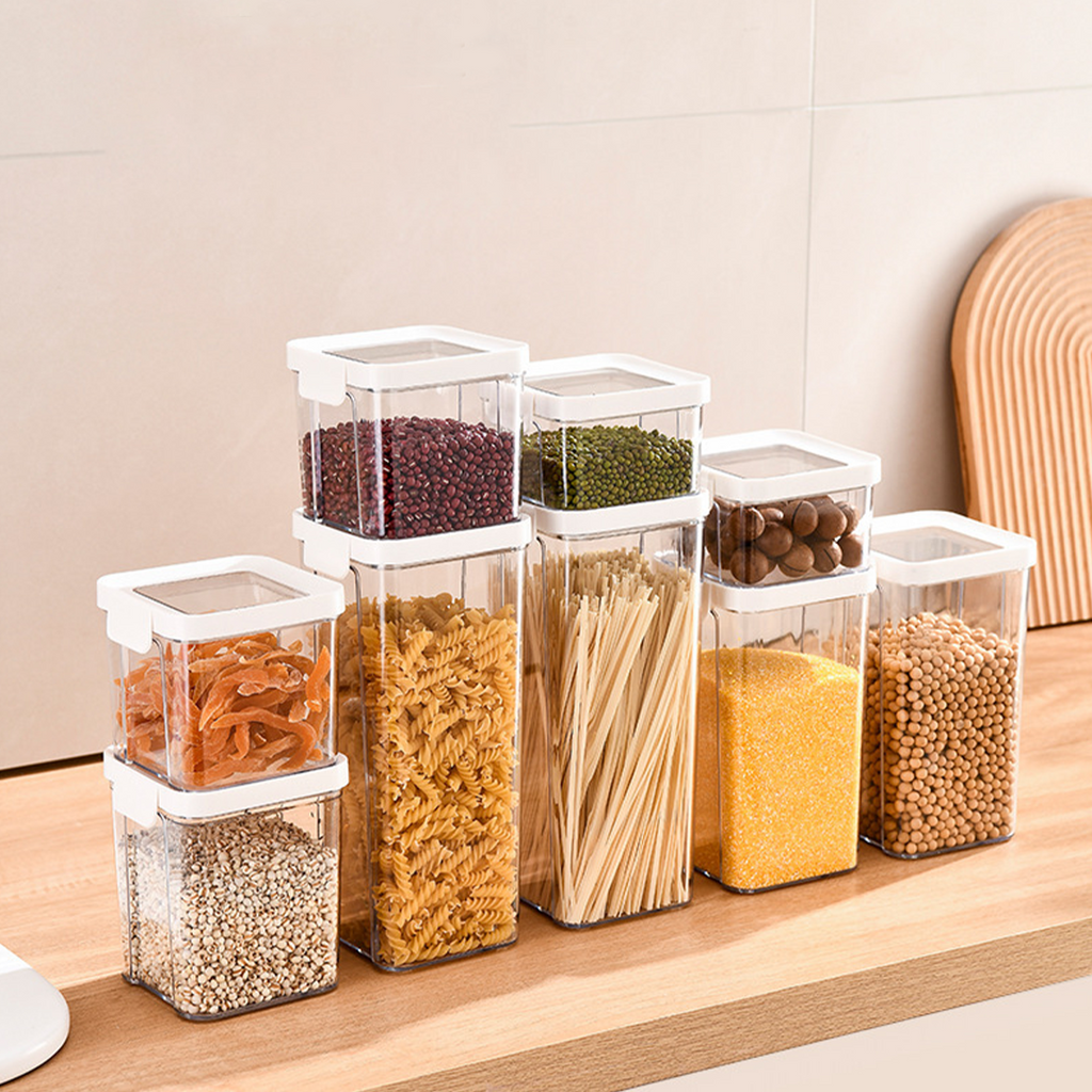 MIKA - Toples Transparan / Clear Storage Jar Clip Stackable Minimalis