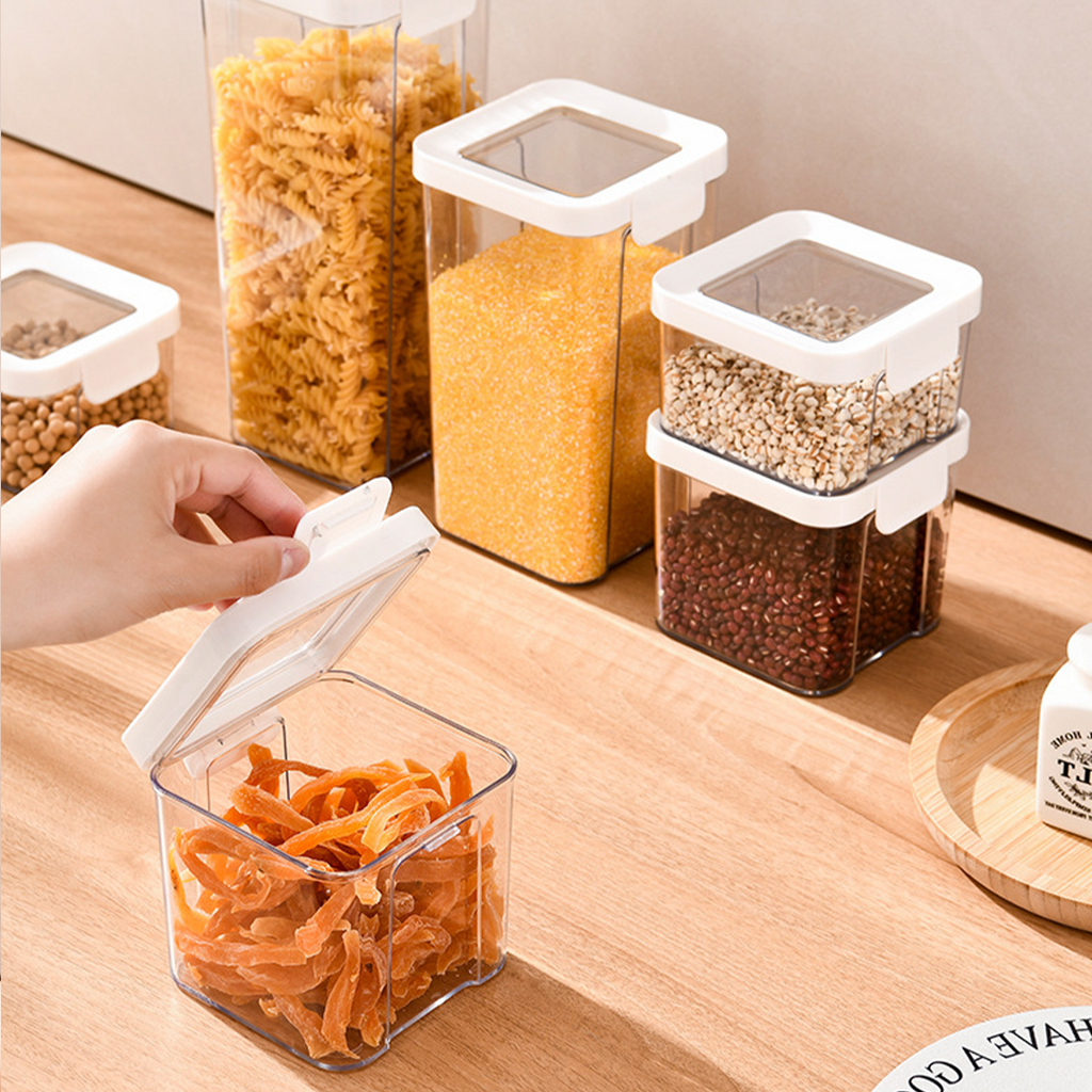 MIKA - Toples Transparan / Clear Storage Jar Clip Stackable Minimalis