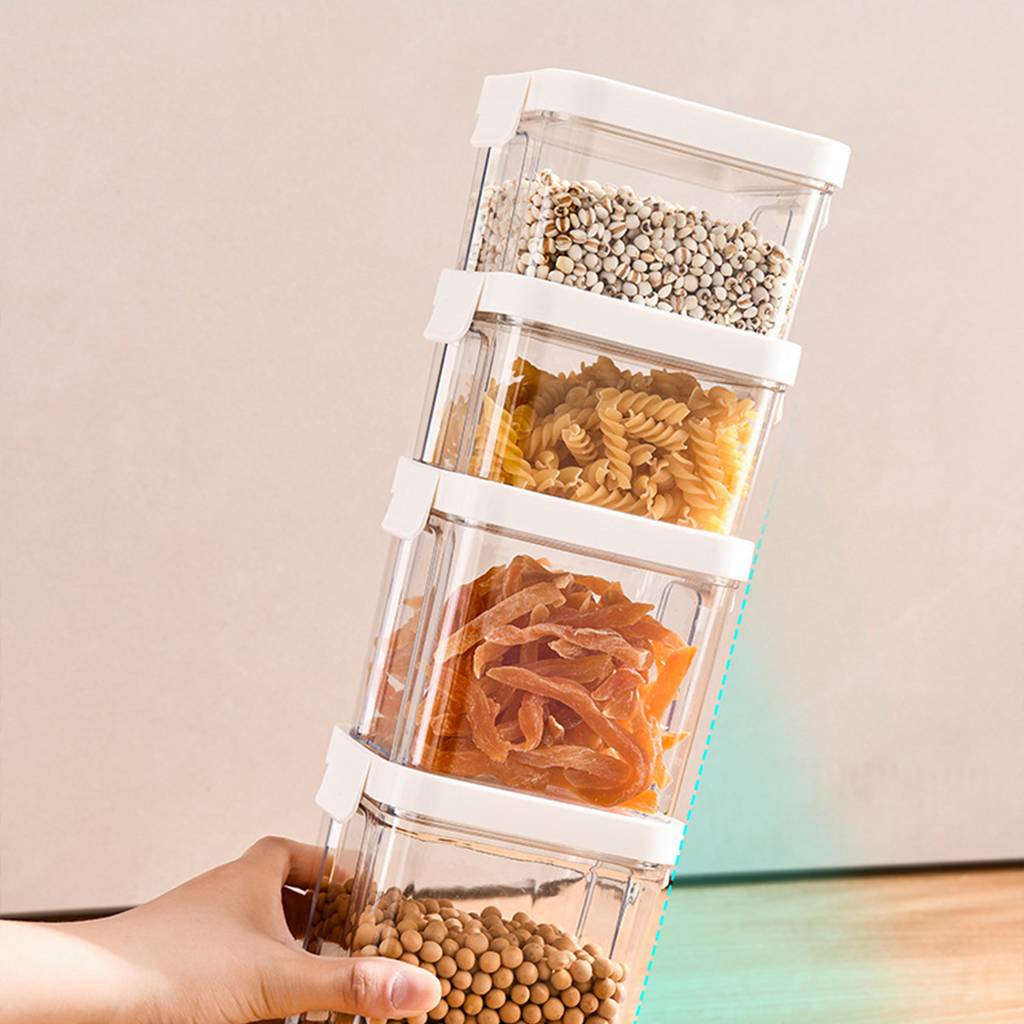MIKA - Toples Transparan / Clear Storage Jar Clip Stackable Minimalis