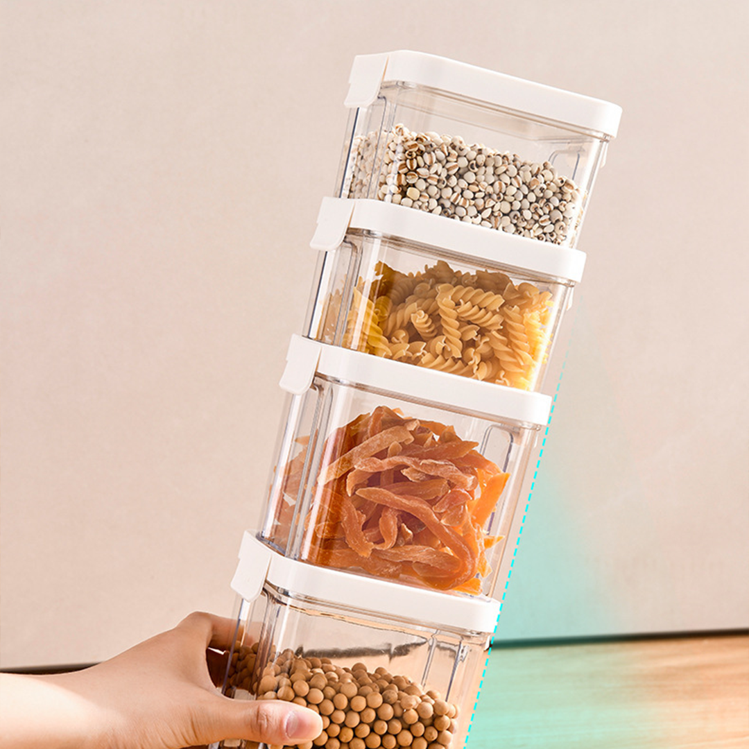 MIKA - Toples Transparan / Clear Storage Jar Clip Stackable Minimalis