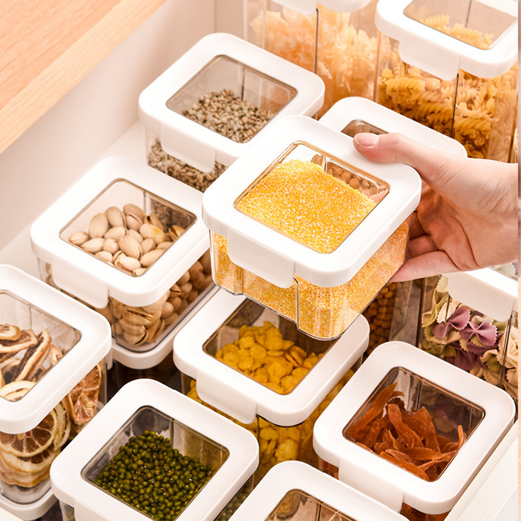 MIKA - Toples Transparan / Clear Storage Jar Clip Stackable Minimalis