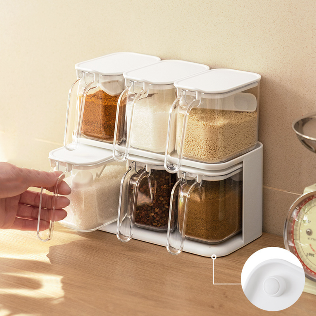 MITSU - Tempat Bumbu Jar Seasoning 3 in 1 dengan Sendok